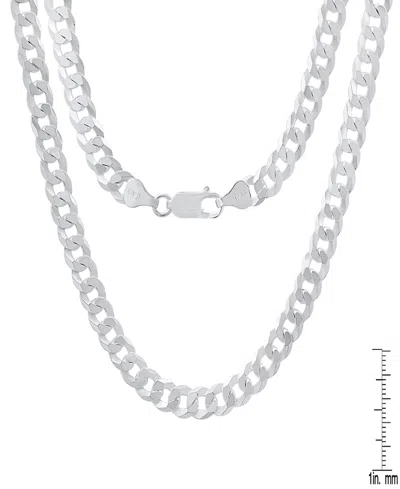 Steeltime Unisex Sterling Silver Diamond Cut Curb Link Chain Necklace