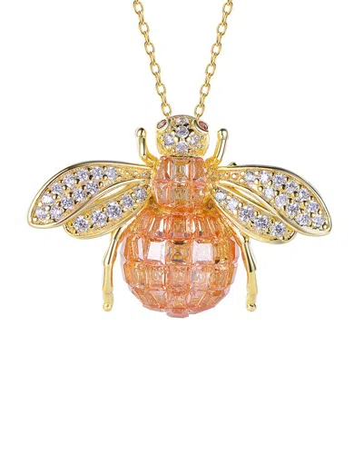 Suzy Levian Cz Jewelry Suzy Levian Silver Cz Bumble Bee Necklace In Gold