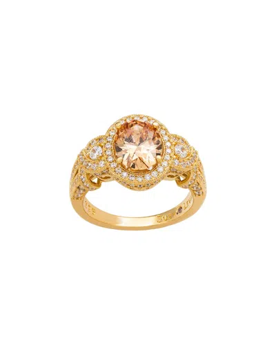 Suzy Levian Cz Jewelry Suzy Levian Silver Cz Cocktail Ring In Gold