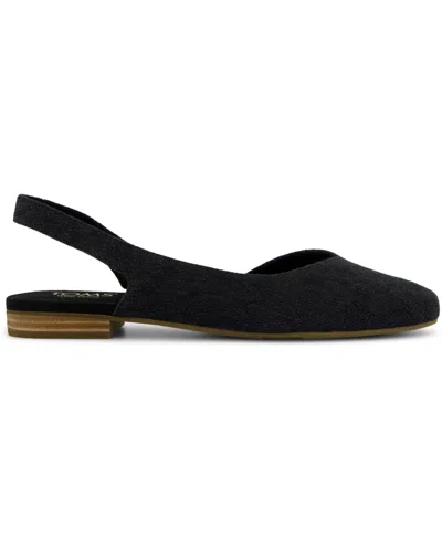 Toms Women's Alene Slingback Flat Two Tone Slub In Black