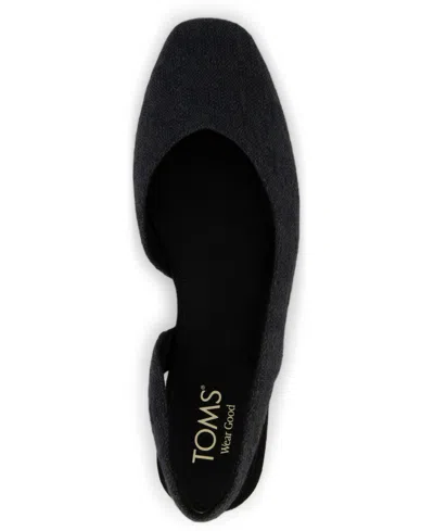 Toms Women's Alene Slingback Flat Two Tone Slub In Black