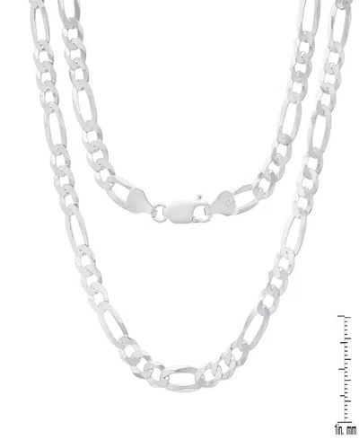Steeltime Unisex Sterling Silver Figaro Superflat Necklace