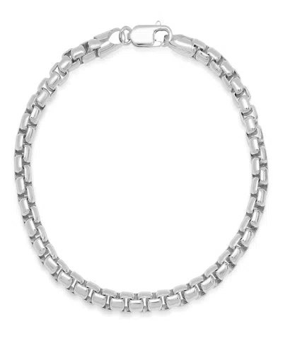 Steeltime Unisex Sterling Silver Box Link Chain Bracelet