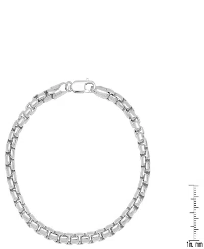 Steeltime Unisex Sterling Silver Box Link Chain Bracelet