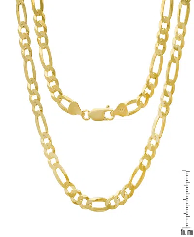 Steeltime Unisex 14k Gold Plated Figaro Superflat Necklace