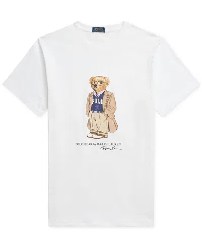 Polo Ralph Lauren White Polo Bear T-shirt Custom Slim-fit