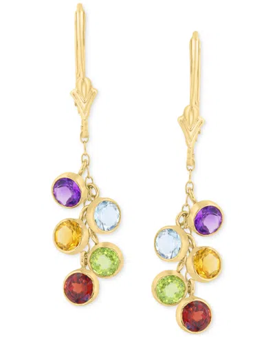 Effy Collection Effy Multi-gemstone Dangle Drop Earrings (2-5/8 Ct. T.w.) In 14k Gold