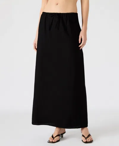 Steve Madden Cadi Linen Drawstring Waist Maxi Skirt