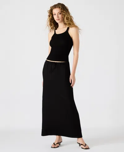 Steve Madden Cadi Linen Drawstring Waist Maxi Skirt