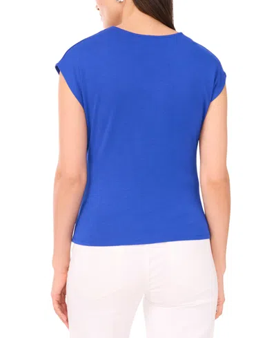 Sam & Jess Women's V-neck Twist-front Short Sleeve Top