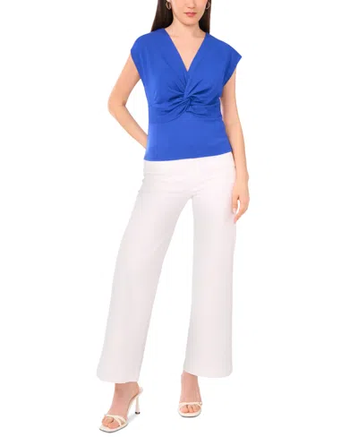 Sam & Jess Women's V-neck Twist-front Short Sleeve Top