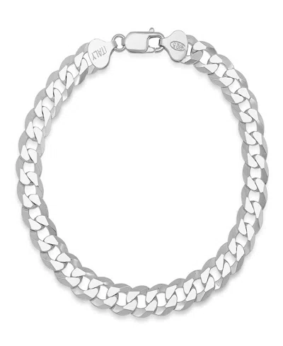 Steeltime Unisex Silver Diamond Cut Curb Link Bracelet