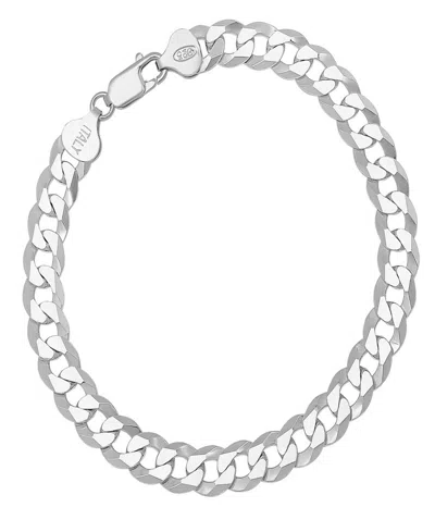 Steeltime Unisex Silver Diamond Cut Curb Link Bracelet