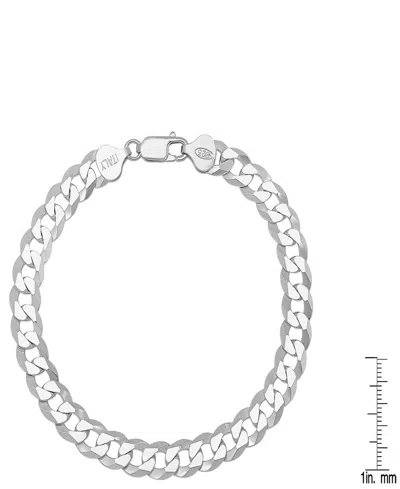 Steeltime Unisex Silver Diamond Cut Curb Link Bracelet