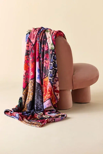 Urban Outfitters Cozy Logan Patterned Fleece Throw Blanket In Assorted At