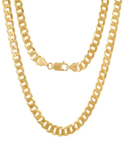 Steeltime Unisex 14k Gold Plated Cuban Superflat Link Necklace