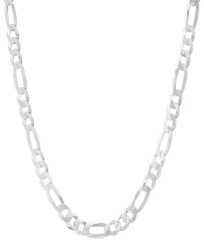 Steeltime Unisex Sterling Silver Figaro Superflat Necklace