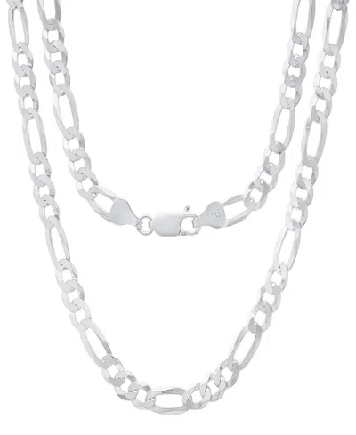 Steeltime Unisex Sterling Silver Figaro Superflat Necklace