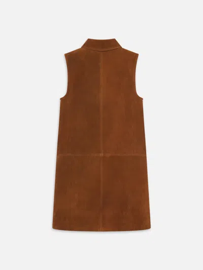 Frame The Suede City Shift Mini Dress In Brown