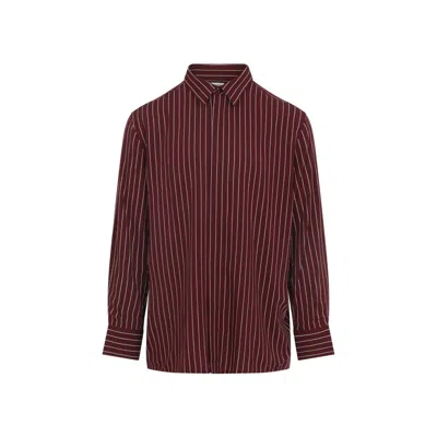 Saint Laurent Bordeaux Clothing Shirts In Red