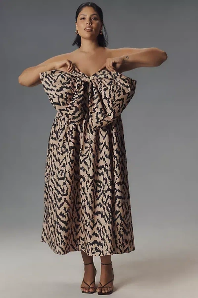 Eloquii Plus Strapless Oversized Bow Midi Dress