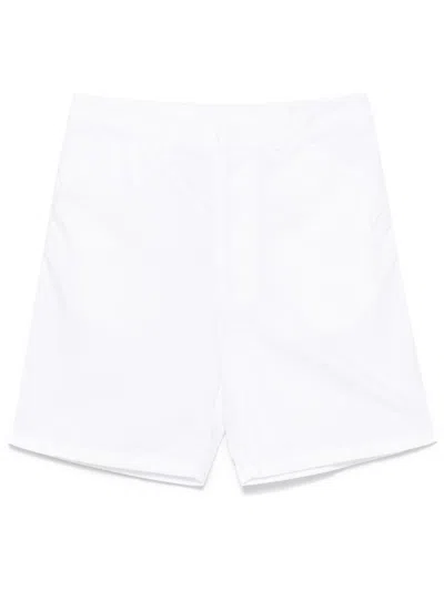 Prada Logo-patch Poplin Shorts In White