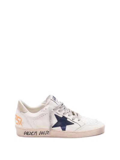 Golden Goose Ballstar Nappa Upper Toe And Spur Suede Star Leather Heel Sneakers Beige In White