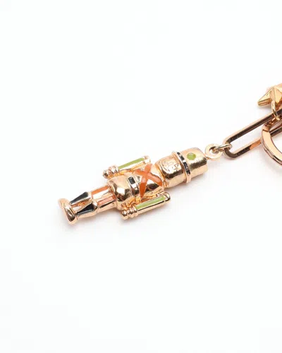 Celine Céline Charm Key Ring In Gold