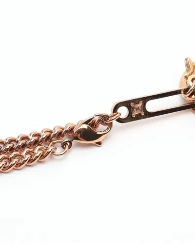 Celine Céline Charm Key Ring In Gold