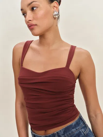 Reformation Trish Knit Top Chianti In Blue