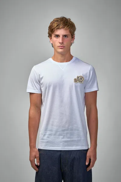 Moncler Double Logo Patch Cotton T-shirt In White