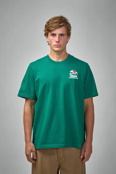 Casablanca Montagne Ondulee Crewneck T-shirt In Green