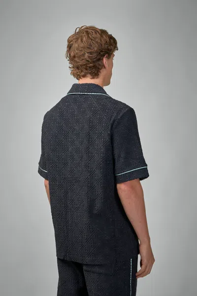Casablanca Mens Towelling Monogram Shirt In Black