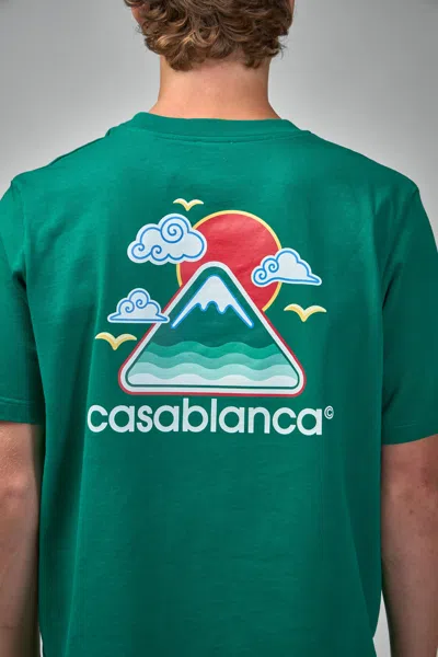 Casablanca Montagne Ondulee Crewneck T-shirt In Green