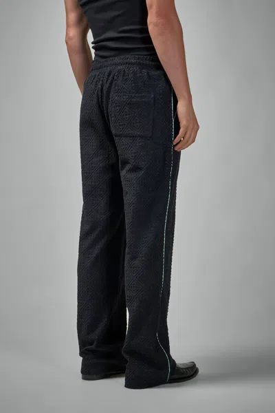 Casablanca Black Pants With All-over Embossed Monogram And Drawstring Waist
