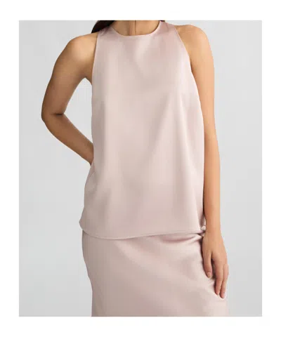 Liu •jo Liu Jo Pink Satin Top With A Bow In X0681