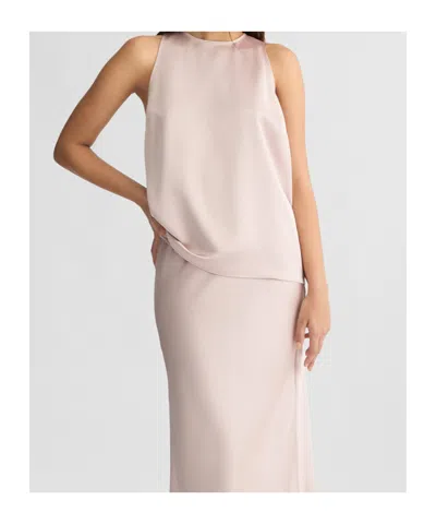 Liu •jo Liu Jo Pink Satin Top With A Bow In X0681