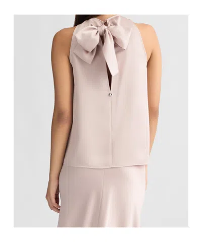 Liu •jo Liu Jo Pink Satin Top With A Bow In X0681