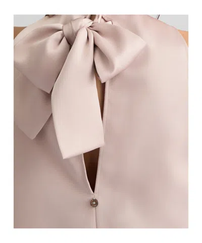 Liu •jo Liu Jo Pink Satin Top With A Bow In X0681