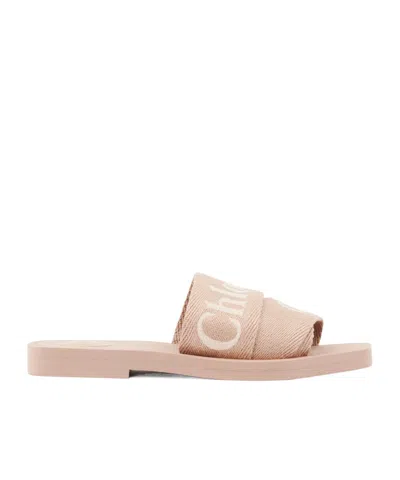 Chloé Woody Slippers In Neutral