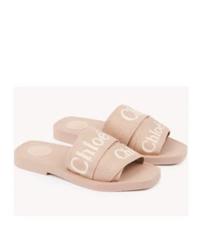 Chloé Woody Slippers In Neutral