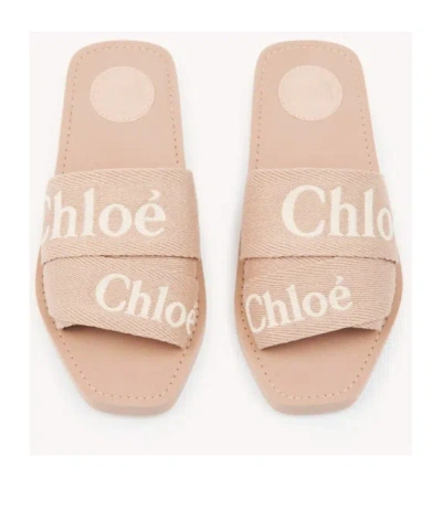 Chloé Woody Slippers In Neutral