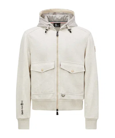 Moncler Grenoble Men Padded Wool Zip-up Hooded Jacket