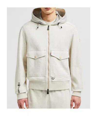 Moncler Grenoble Men Padded Wool Zip-up Hooded Jacket