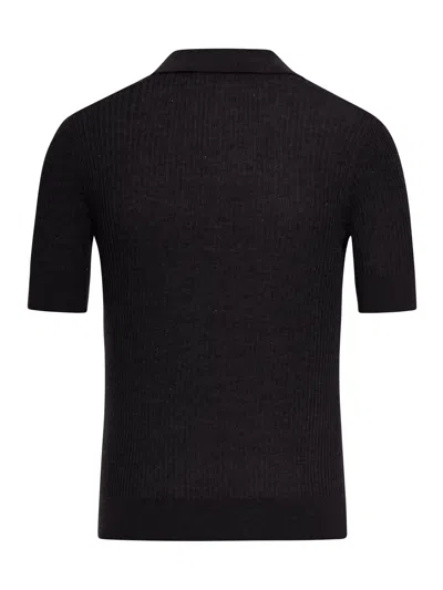 Max Mara Straw Polo In Wool And Silk With Sequins