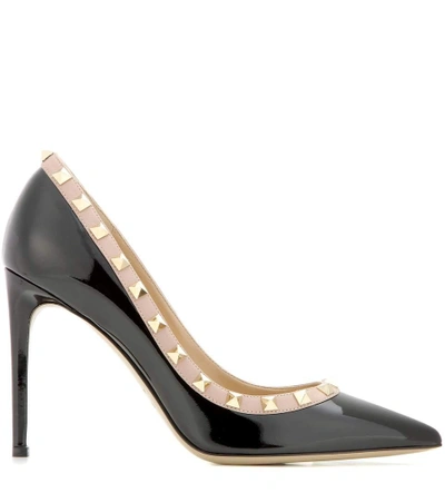 Shop Valentino Rockstud Patent Leather Pumps In Black