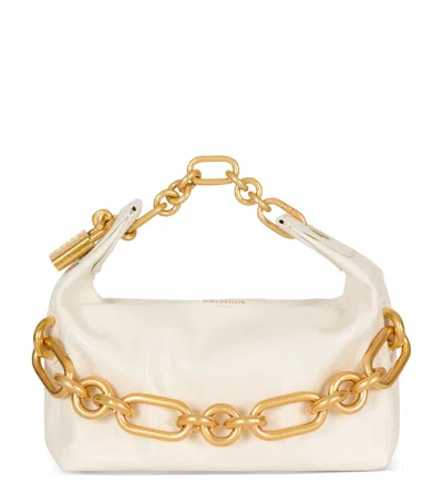 Balmain Sync Chain Mini Top-handle Bag In Calfskin Leather