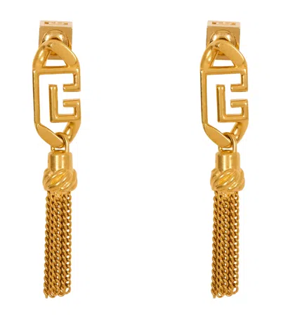 Balmain Sync Pb Pendant Brass Earrings In Gold