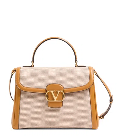 Valentino Garavani Large Canvas 9 To 5 Top-handle Bag In Nude
