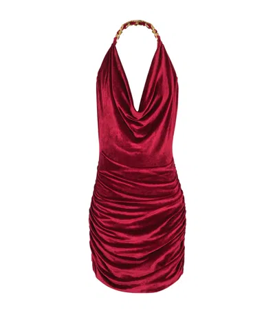 Balmain Viscose Blend Dress Chain Strap In Red